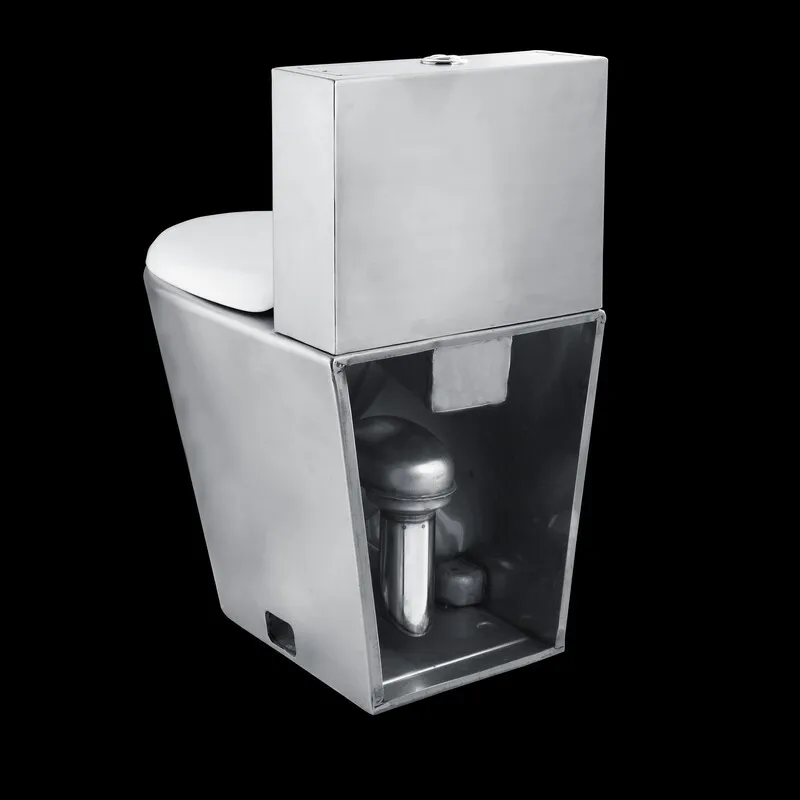 Vase WC din inox Vas de toaletă din oțel inoxidabil, format din două piese